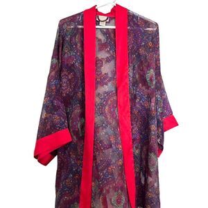 Vintage Victoria's Secret Robe Women's One Size Multicolor Paisley Long Sleeve‎